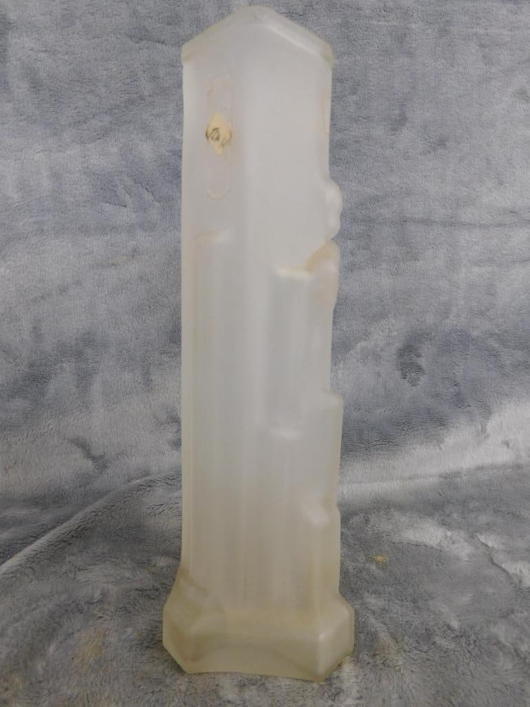 Art Nouveau Frosted Glass Vase - Nude - 8.5" x 3" - 6