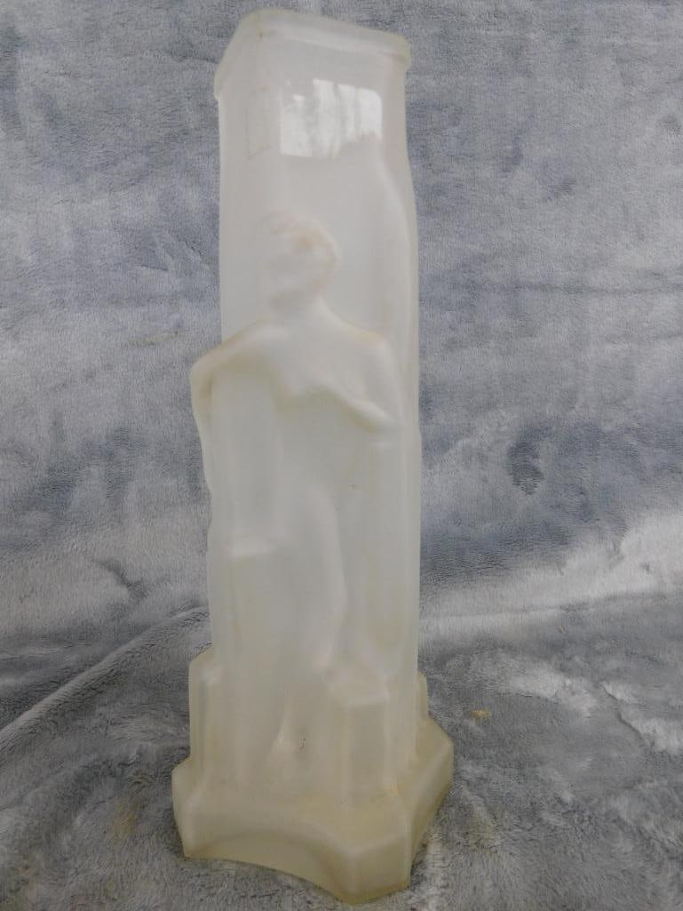 Art Nouveau Frosted Glass Vase - Nude - 8.5" x 3" - 8