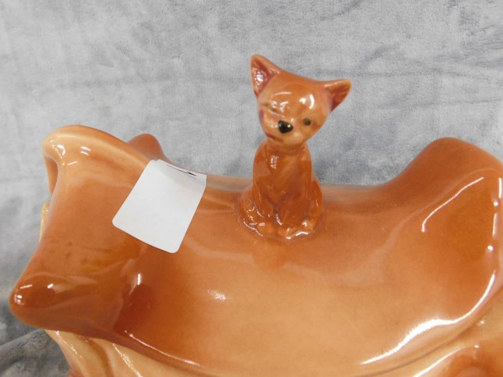 Vintage Brush USA Cow and Cat Cookie Jar - 8.5" x 12.5" x 8" - 3