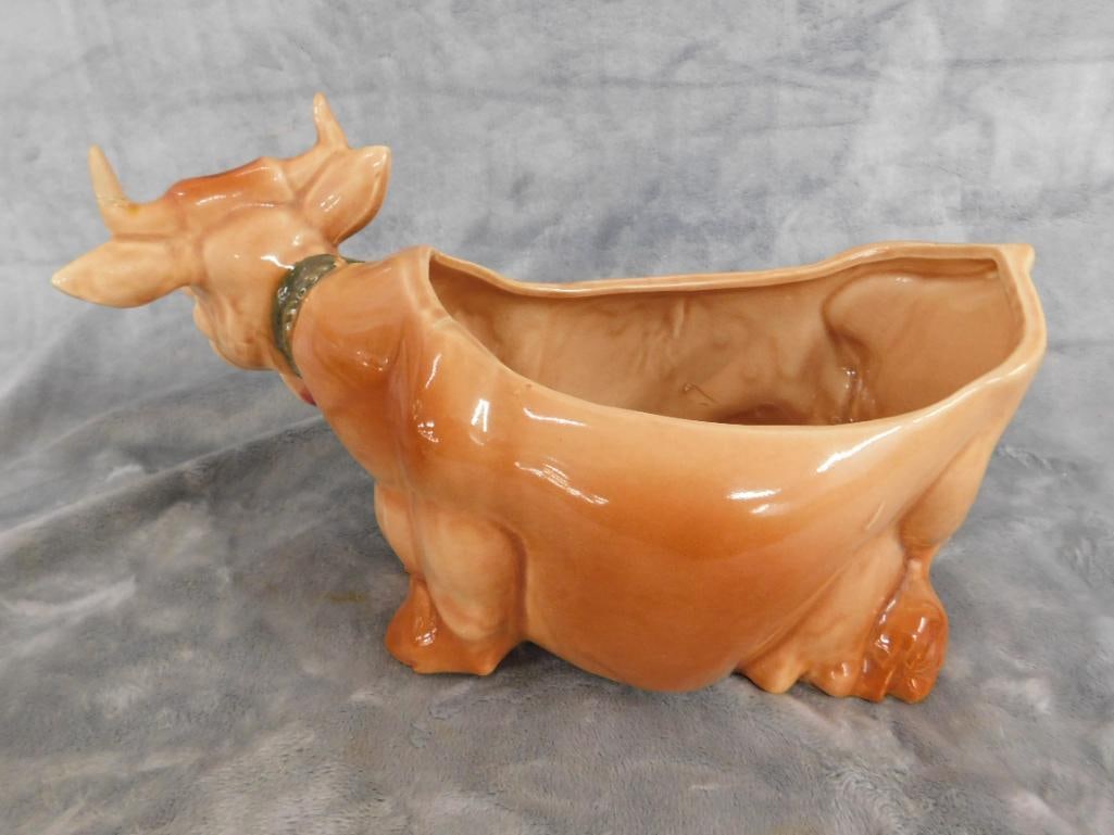 Vintage Brush USA Cow and Cat Cookie Jar - 8.5" x 12.5" x 8" - 6
