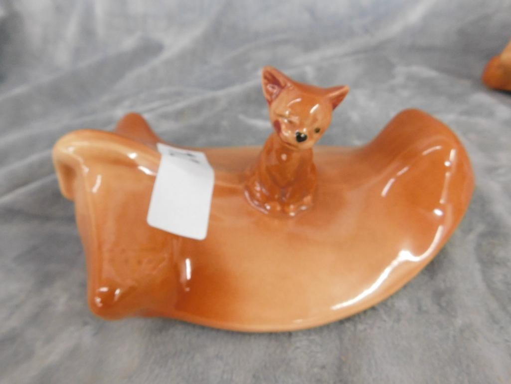 Vintage Brush USA Cow and Cat Cookie Jar - 8.5" x 12.5" x 8" - 8