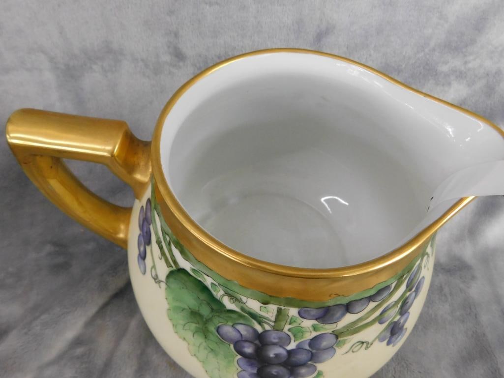 H and Co. Bavaria - Hand Painted Pitcher - "Julg Hall" - 6.5" x 9" x 7.5" - 3