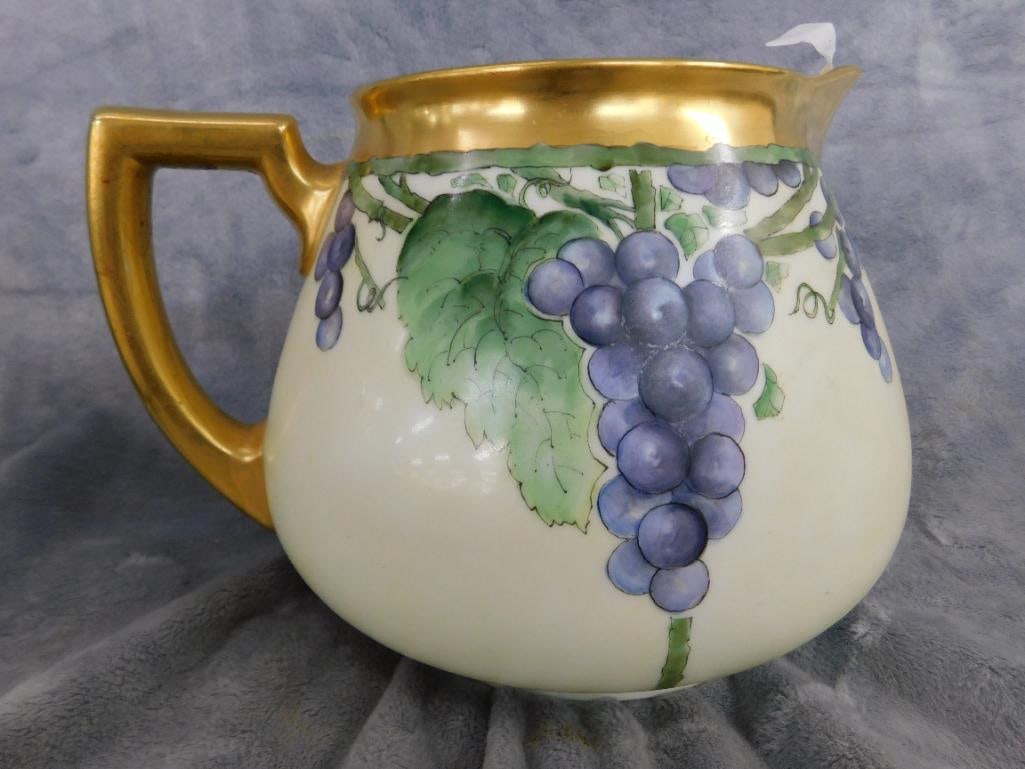 H and Co. Bavaria - Hand Painted Pitcher - "Julg Hall" - 6.5" x 9" x 7.5" - 8
