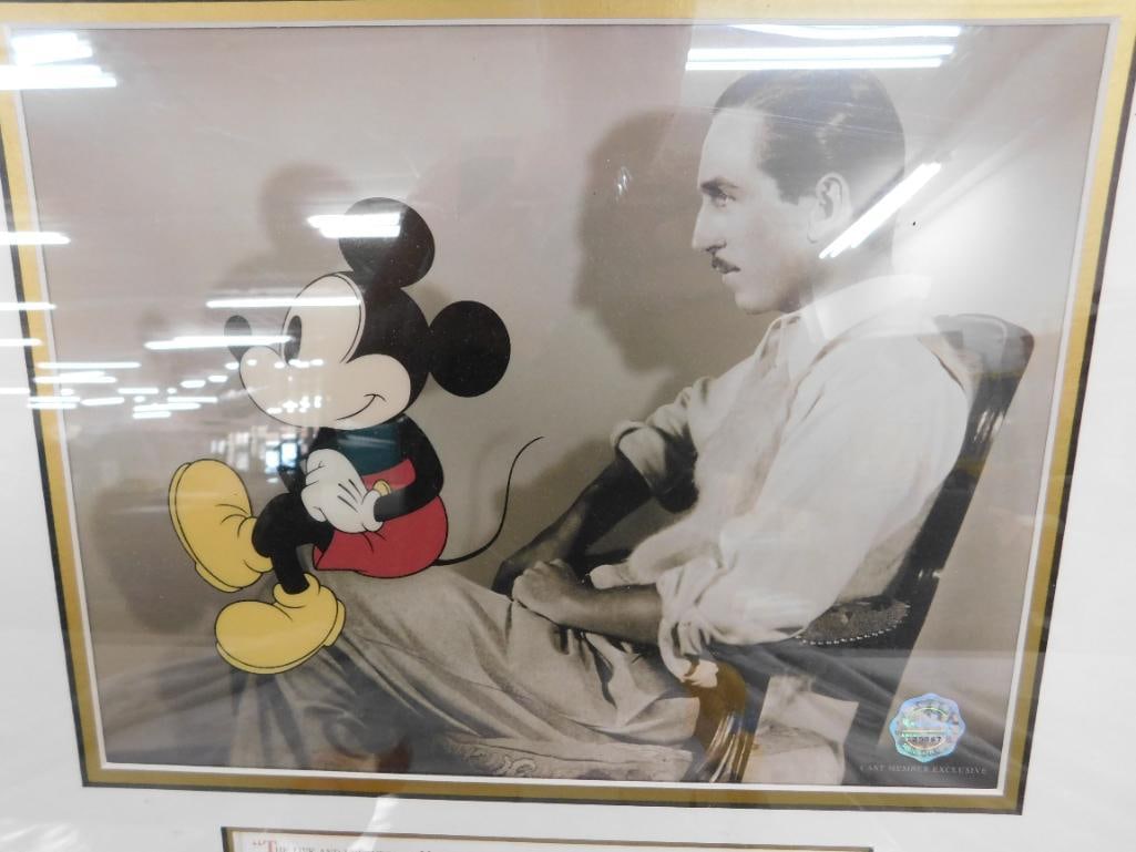 Disney Grouping - Picture with Walt Disney and Mickey - "It Started With a Mouse" 17" x 18.5" - 4