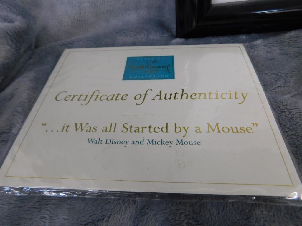 Disney Grouping - Picture with Walt Disney and Mickey - "It Started With a Mouse" 17" x 18.5" - 6