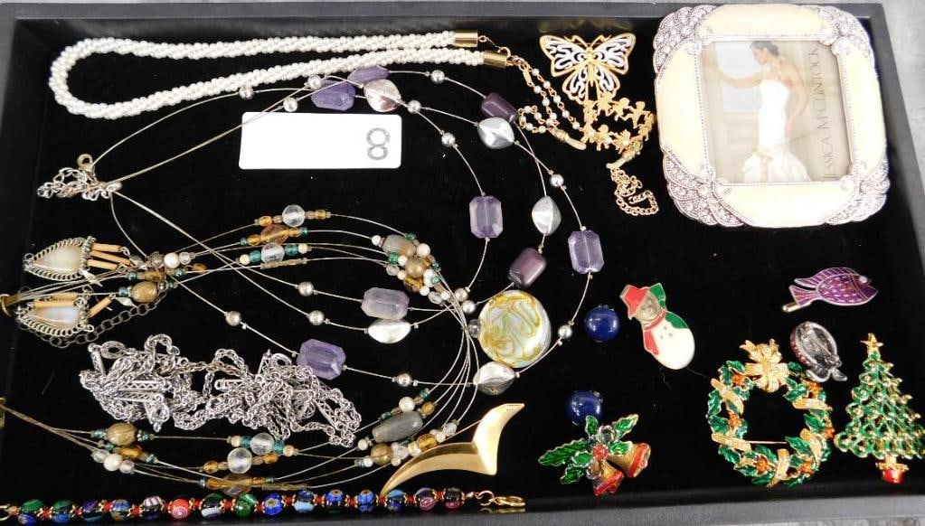 Tray Lot of Costume Jewelry: See Photos For Condition and Details