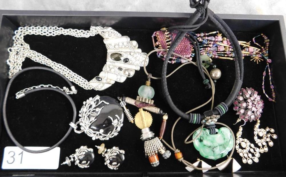 Tray Lot of Costume Jewelry: See Photos For Condition and Details