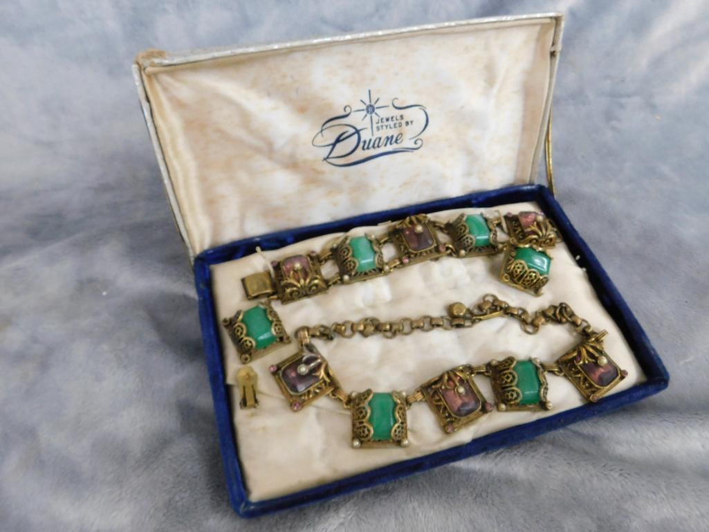 Vintage Costume Jewelry - "Jewels By Duane" - Necklace - Bracelet - Earrings - 13