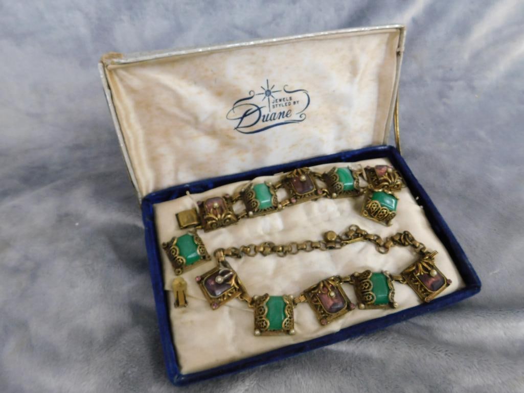 Vintage Costume Jewelry - "Jewels By Duane" - Necklace - Bracelet - Earrings - 14