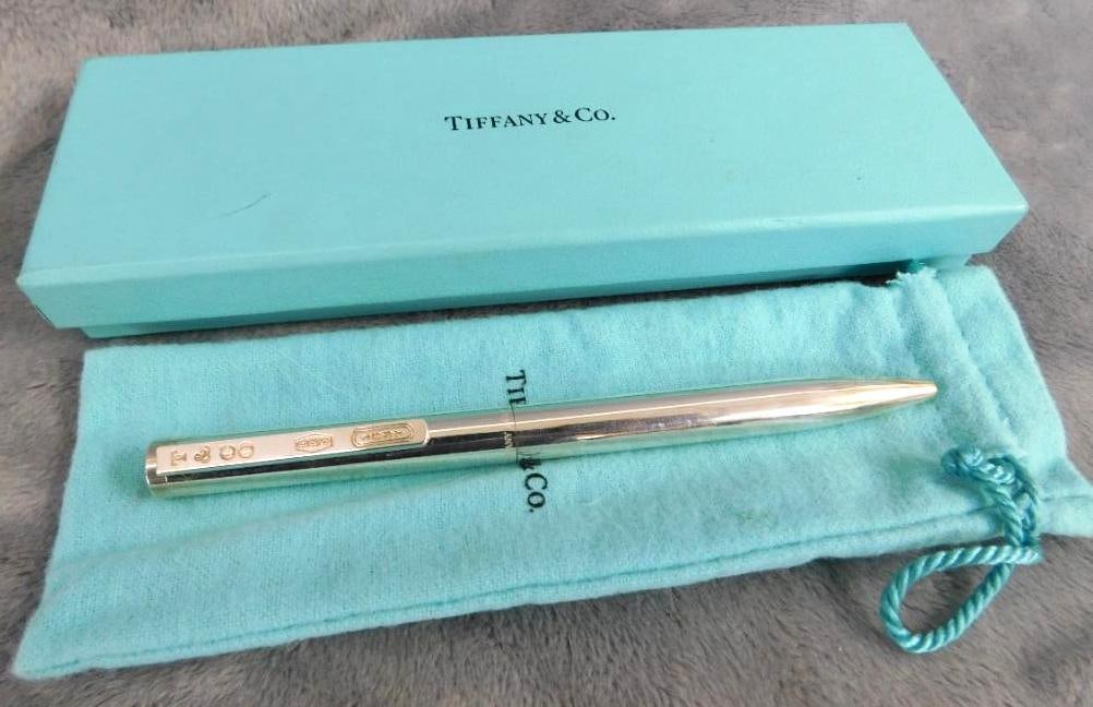 Sterling Silver - Tiffany and Company - Ball Point Pen - Original Packaging - 31 Grams TW: Name Is Engraved With A Company Name - See Photos For Condition and Details