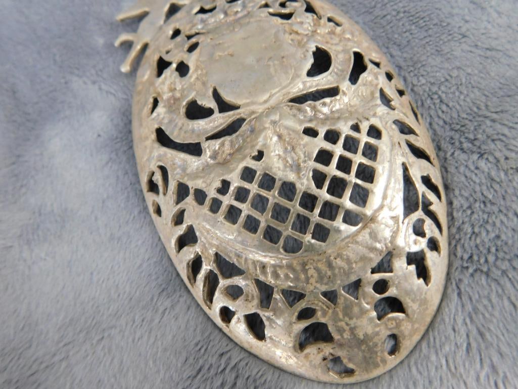 Sterling Silver - Ornate "Rotterdam" Spoon with Heron / Egret - 75 Grams - 11