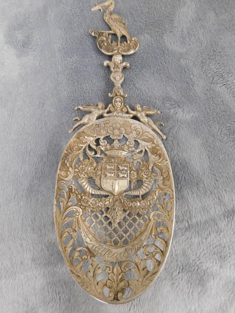 Sterling Silver - Ornate "Rotterdam" Spoon with Heron / Egret - 75 Grams - 14