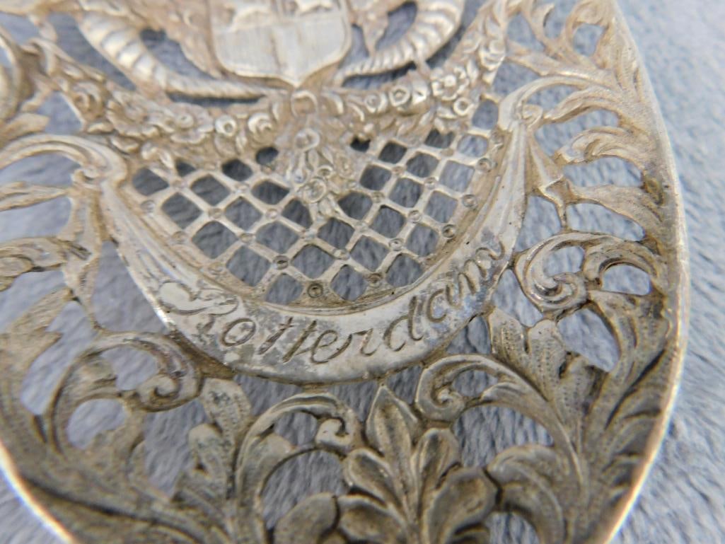 Sterling Silver - Ornate "Rotterdam" Spoon with Heron / Egret - 75 Grams - 6