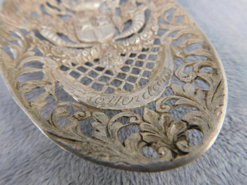 Sterling Silver - Ornate "Rotterdam" Spoon with Heron / Egret - 75 Grams - 7