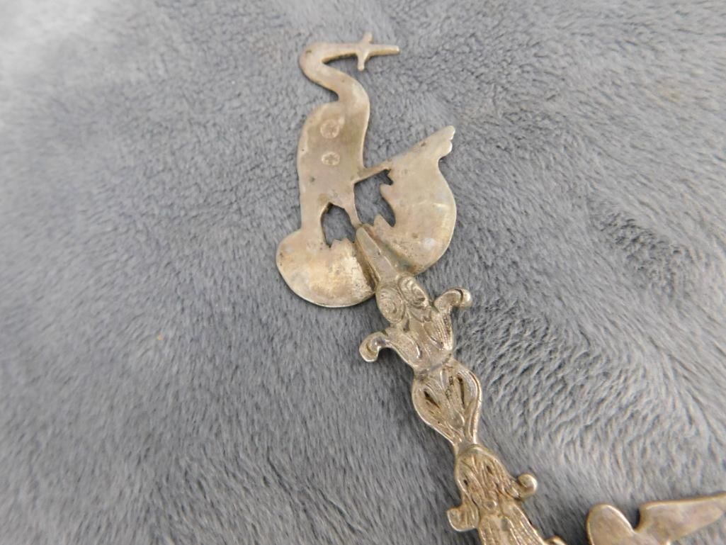 Sterling Silver - Ornate "Rotterdam" Spoon with Heron / Egret - 75 Grams - 9