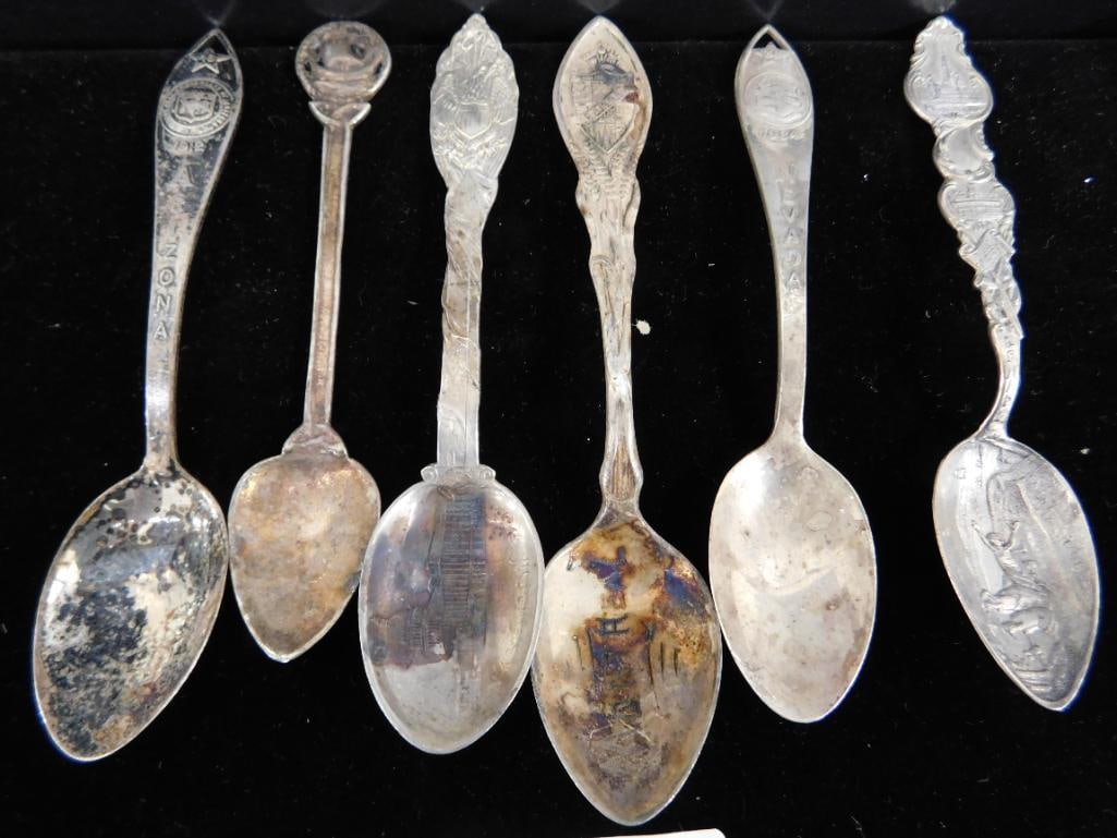 Sterling Silver - Lot of 6-4" Souvenir Spoons - 67 Grams (1 of 11)