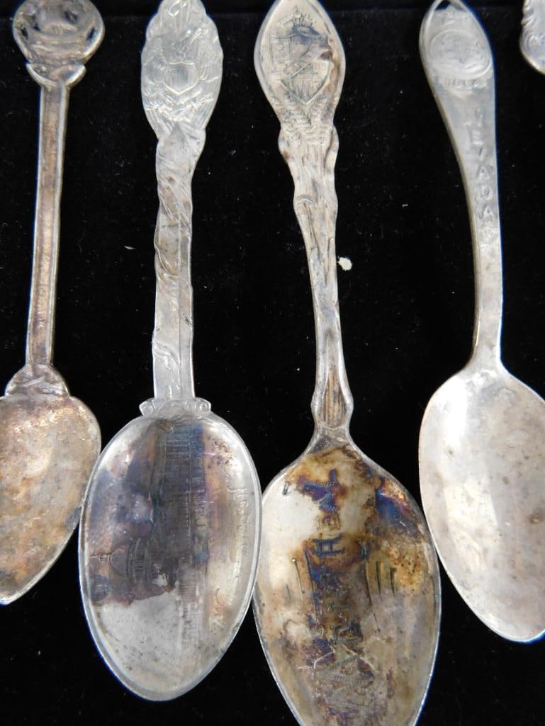 Sterling Silver - Lot of 6-4" Souvenir Spoons - 67 Grams - 6