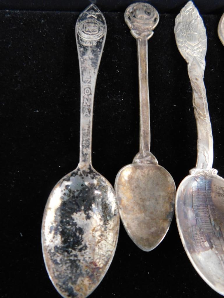 Sterling Silver - Lot of 6-4" Souvenir Spoons - 67 Grams - 7