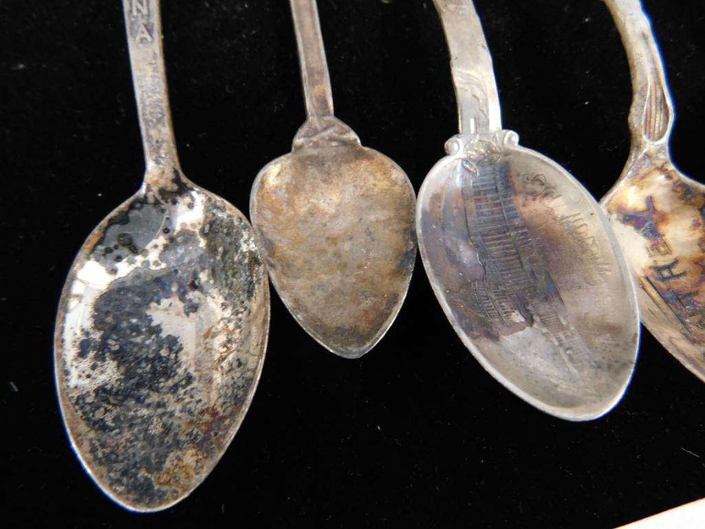 Sterling Silver - Lot of 6-4" Souvenir Spoons - 67 Grams - 8