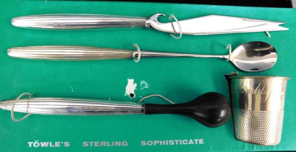 Sterling Silver - Towles - Sophisticate - Contempra House Bar Set - Weighted Tools (1 of 14)