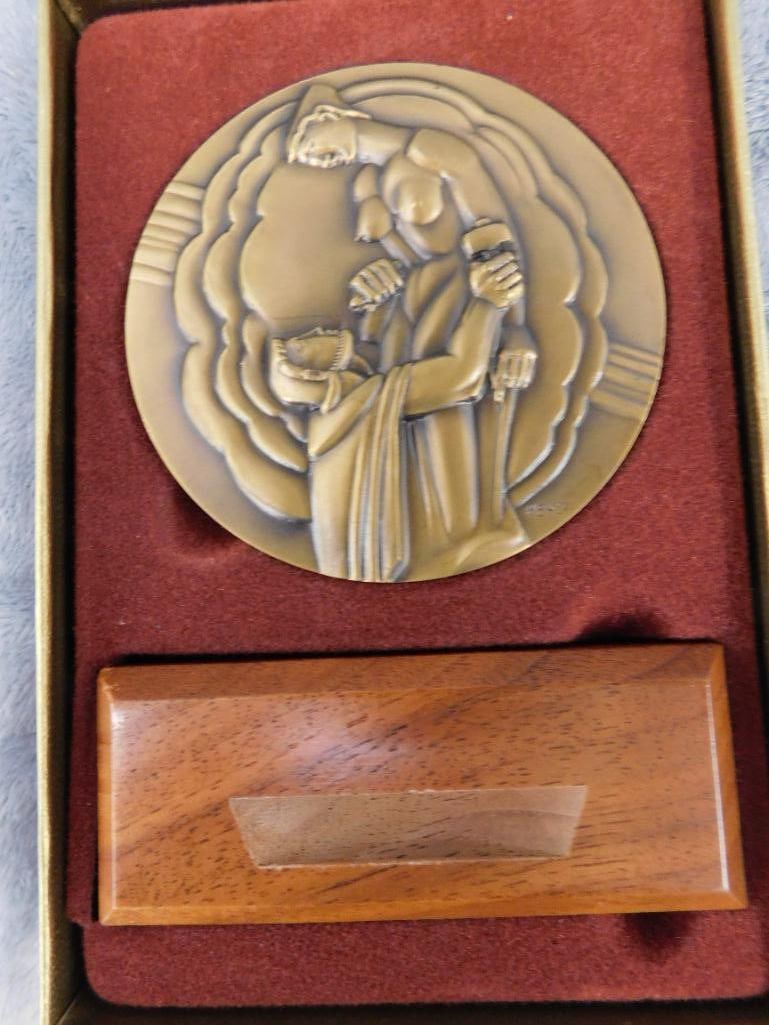 1992 Brookgreen Gardens Bronze Medallion By Medalic Arts Co. - Original Box - 3" - 10