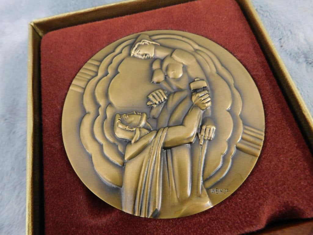 1992 Brookgreen Gardens Bronze Medallion By Medalic Arts Co. - Original Box - 3" - 2