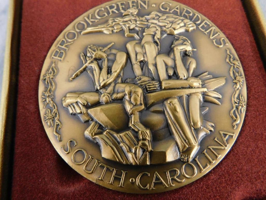 1992 Brookgreen Gardens Bronze Medallion By Medalic Arts Co. - Original Box - 3" - 3