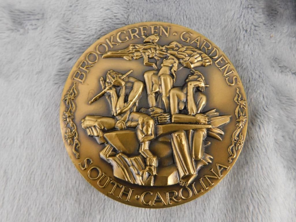 1992 Brookgreen Gardens Bronze Medallion By Medalic Arts Co. - Original Box - 3" - 7