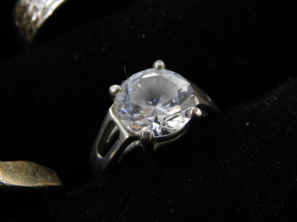 Sterling Silver - 4 Rings - 1 Size 6 - 1 Size 8 - 2 Size 9 - 24.77 Grams TW - 7