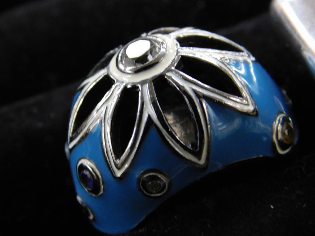 Sterling Silver - 4 Rings - 1 Size 7 - 2 Size 8 - 1 Size 10 - 47.4 Grams TW - 2
