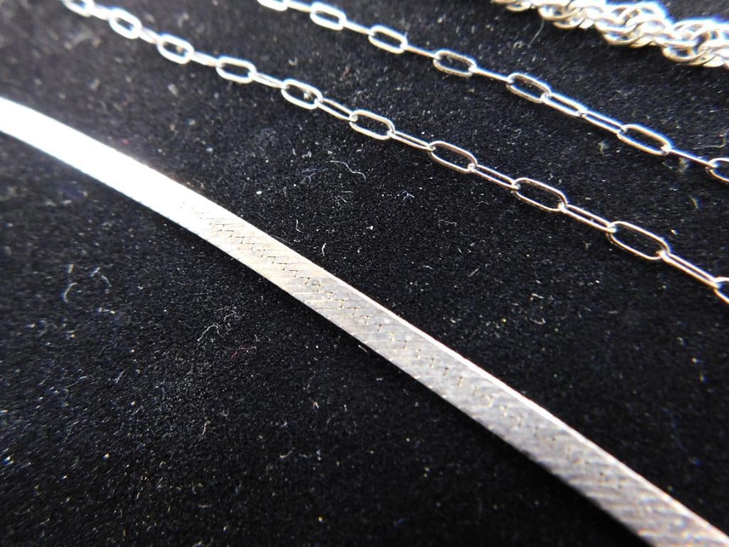 Sterling Silver - 2 Necklaces - 1-17" 1-18" - 1 7" Bracelet - 14.66 Grams - 4