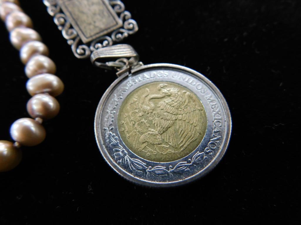Sterling Silver - 2 Pendants - 2 Necklaces with Sterling Clasps - 66.05 Grams TW - 6