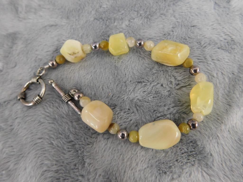Sterling Silver - Matching 18" Necklace - 8" Bracelet and Pierced Earrings - 124 Grams TW - 6