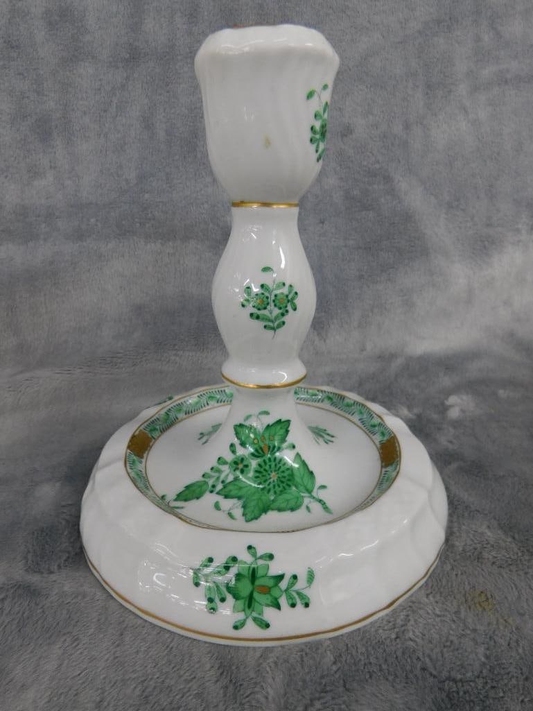 Box Lot with 6" Herend Candle Holder - 3.5" wedgwood Urn - Kunstporzellen Ilmenau Ashtray - 2