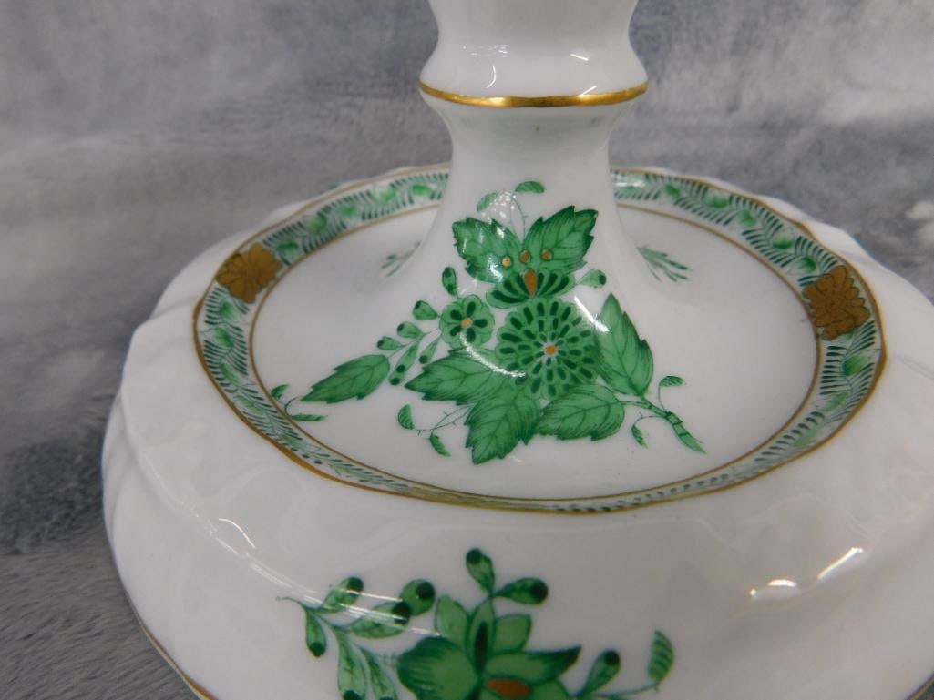 Box Lot with 6" Herend Candle Holder - 3.5" wedgwood Urn - Kunstporzellen Ilmenau Ashtray - 3