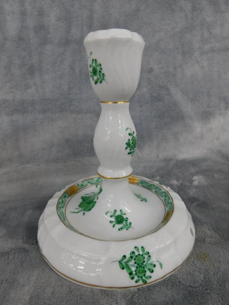 Box Lot with 6" Herend Candle Holder - 3.5" wedgwood Urn - Kunstporzellen Ilmenau Ashtray - 4