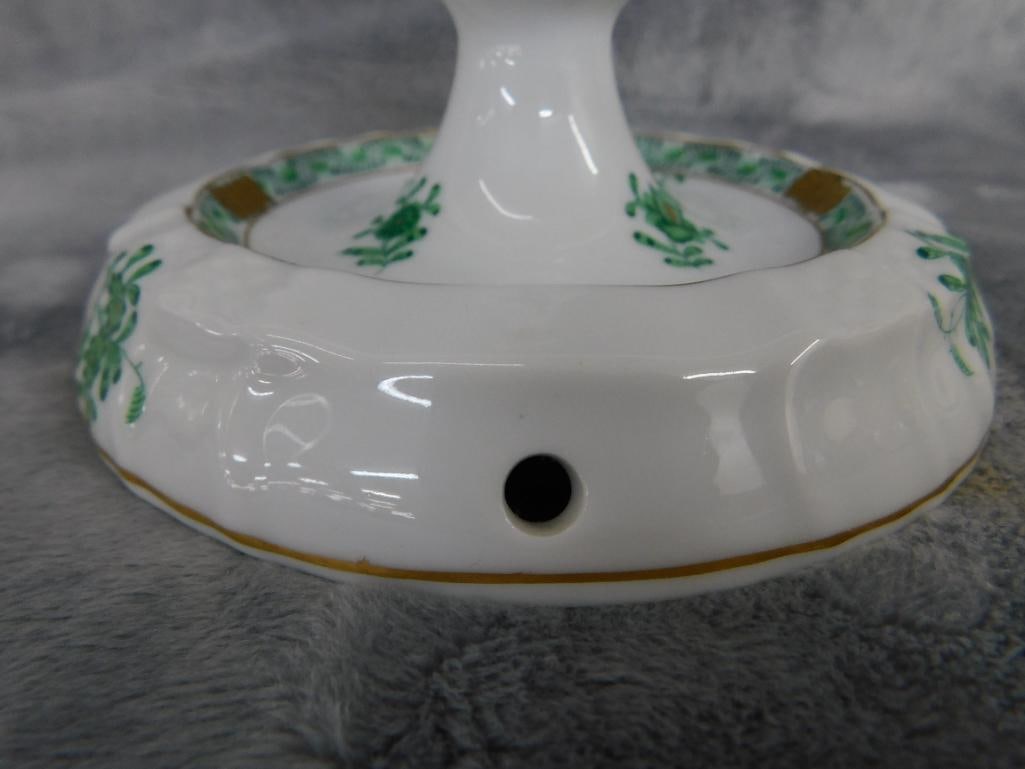 Box Lot with 6" Herend Candle Holder - 3.5" wedgwood Urn - Kunstporzellen Ilmenau Ashtray - 5