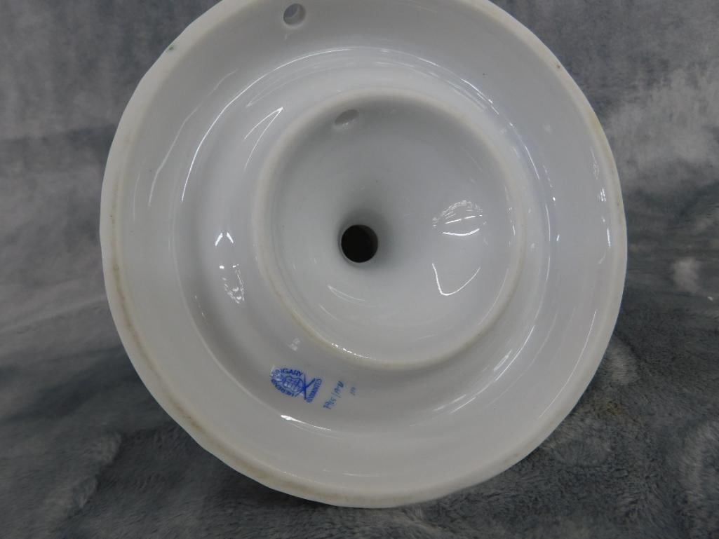 Box Lot with 6" Herend Candle Holder - 3.5" wedgwood Urn - Kunstporzellen Ilmenau Ashtray - 6
