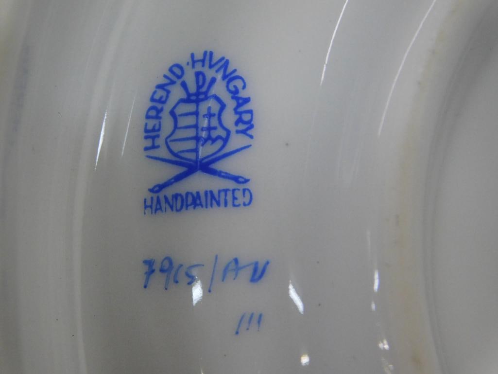 Box Lot with 6" Herend Candle Holder - 3.5" wedgwood Urn - Kunstporzellen Ilmenau Ashtray - 7