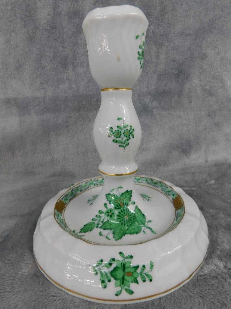 Box Lot with 6" Herend Candle Holder - 3.5" wedgwood Urn - Kunstporzellen Ilmenau Ashtray - 8