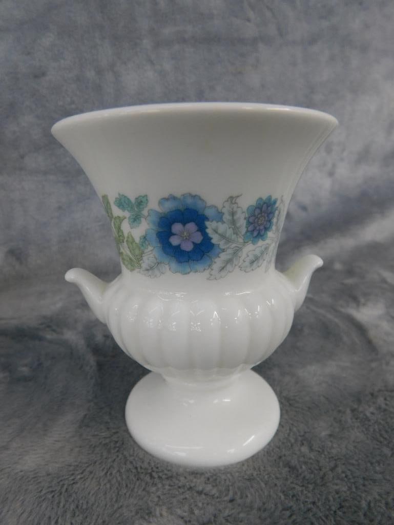 Box Lot with 6" Herend Candle Holder - 3.5" wedgwood Urn - Kunstporzellen Ilmenau Ashtray - 9