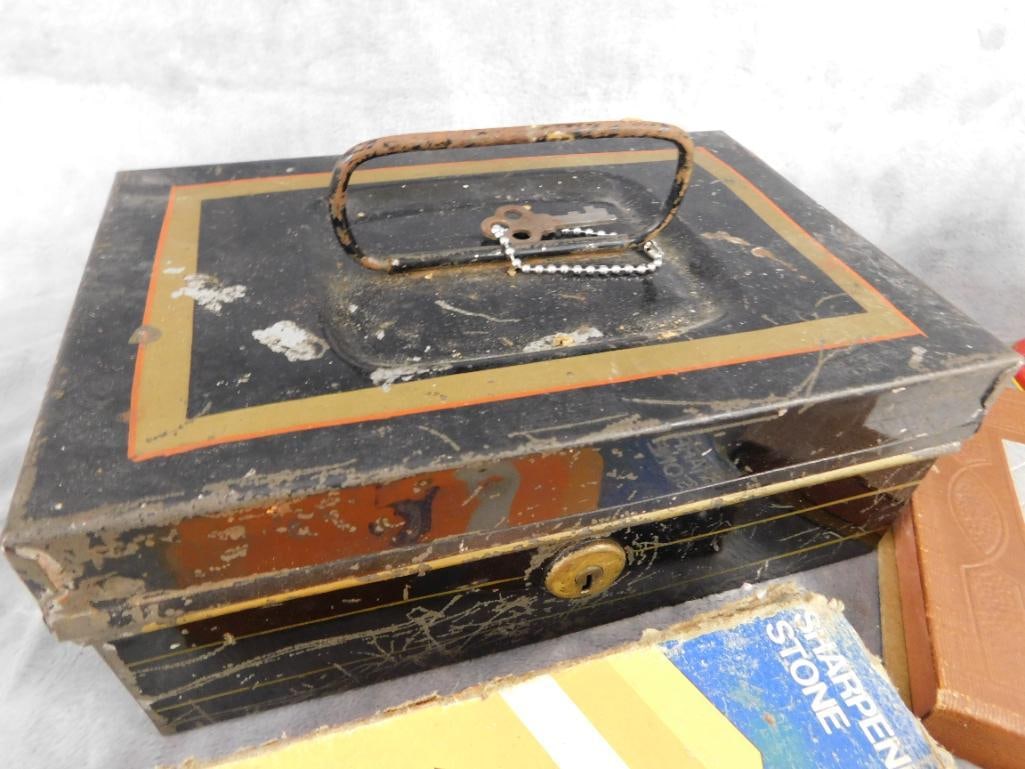 Box Lot - Pencil Box - Document Box - Rulers - Bank - Ink Block - Valentines - 2