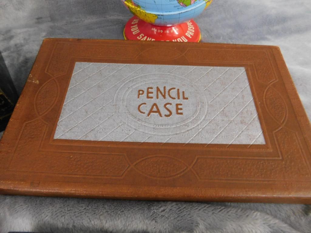 Box Lot - Pencil Box - Document Box - Rulers - Bank - Ink Block - Valentines - 4