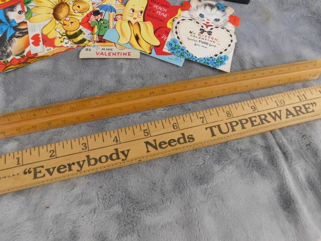Box Lot - Pencil Box - Document Box - Rulers - Bank - Ink Block - Valentines - 9