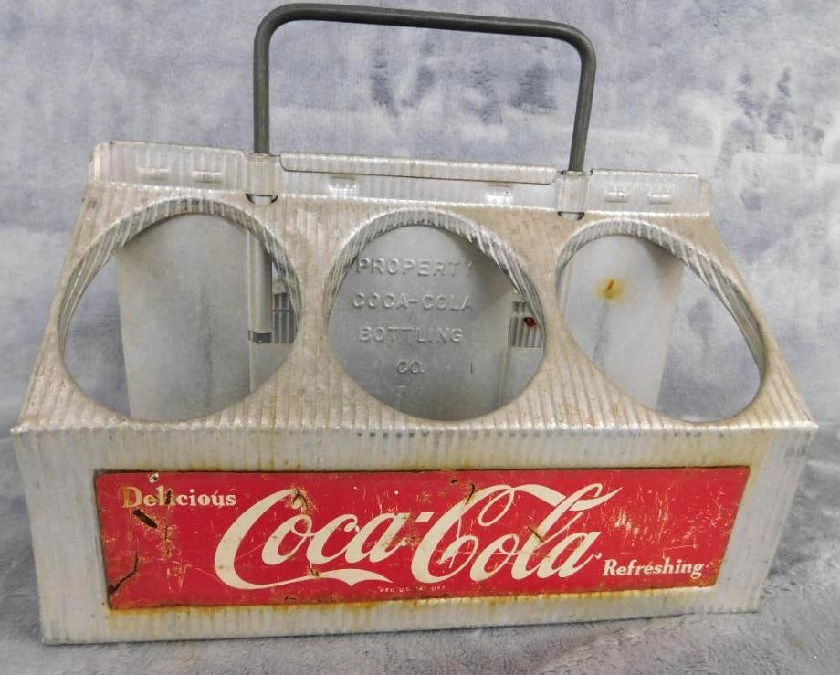 Vintage Aluminum Coca Cola 6-Pack Bottle Carrier: See Photos For Condition and Details