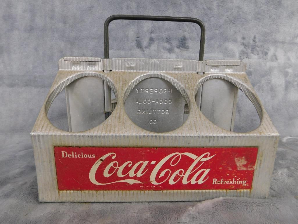 Vintage Aluminum Coca Cola 6-Pack Bottle Carrier - 4