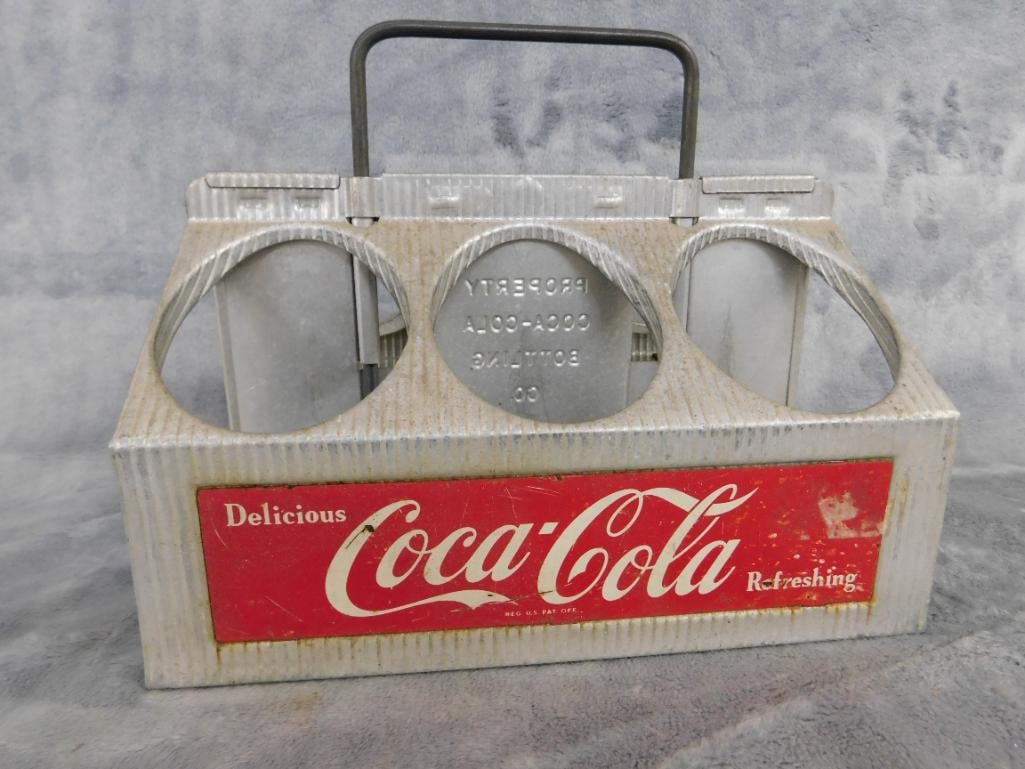 Vintage Aluminum Coca Cola 6-Pack Bottle Carrier - 7