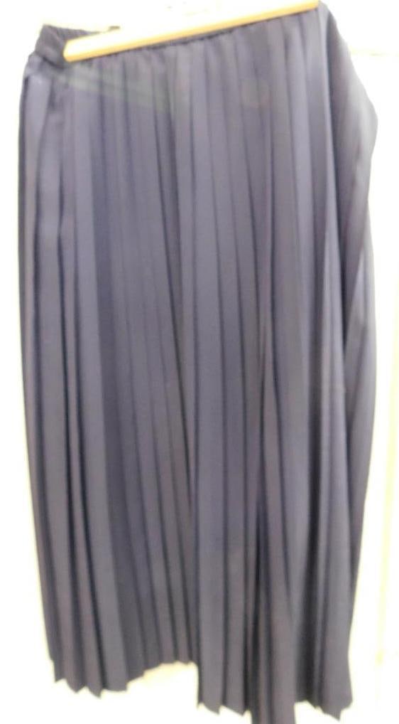 Vintage Rodier Pleated Skirt - Size 44 - 32" Long: Navy Blue - See Photos For Condition and Details