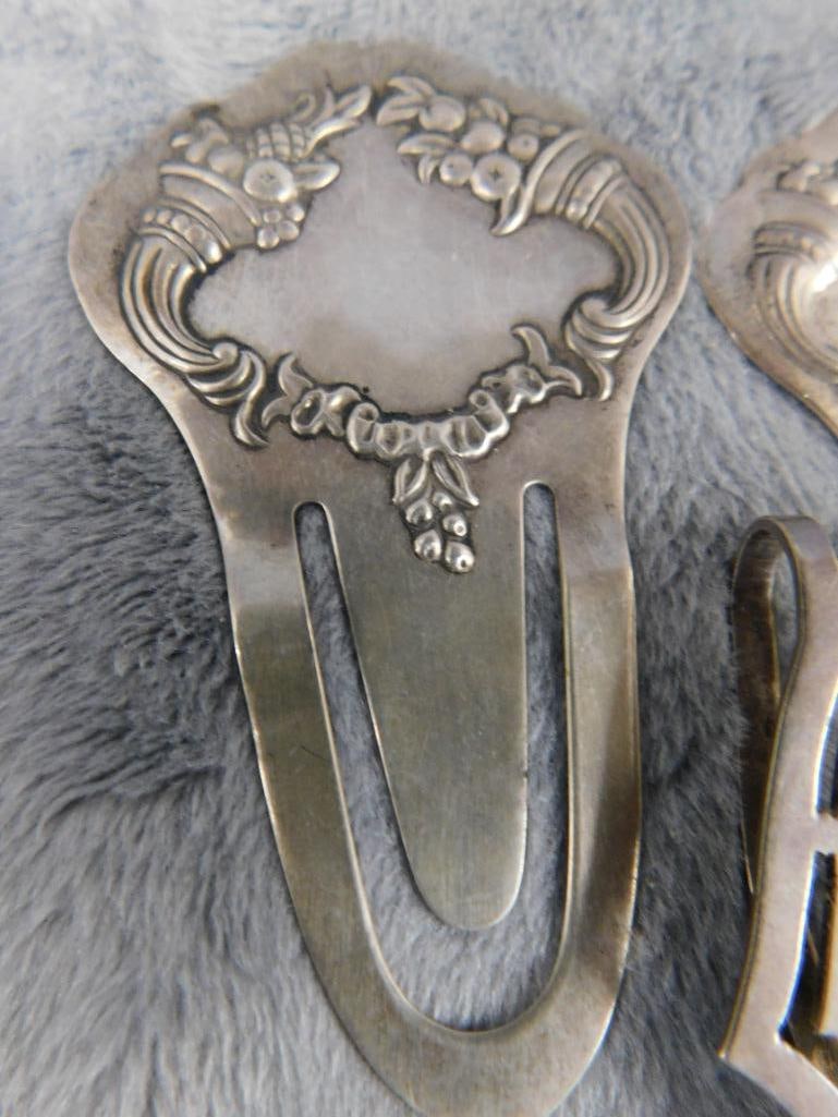 Sterling Silver - 2 Bookmarks - 1 Weighted Bookmark - 1 Napkin Clip - 36.25 Grams TW - 2