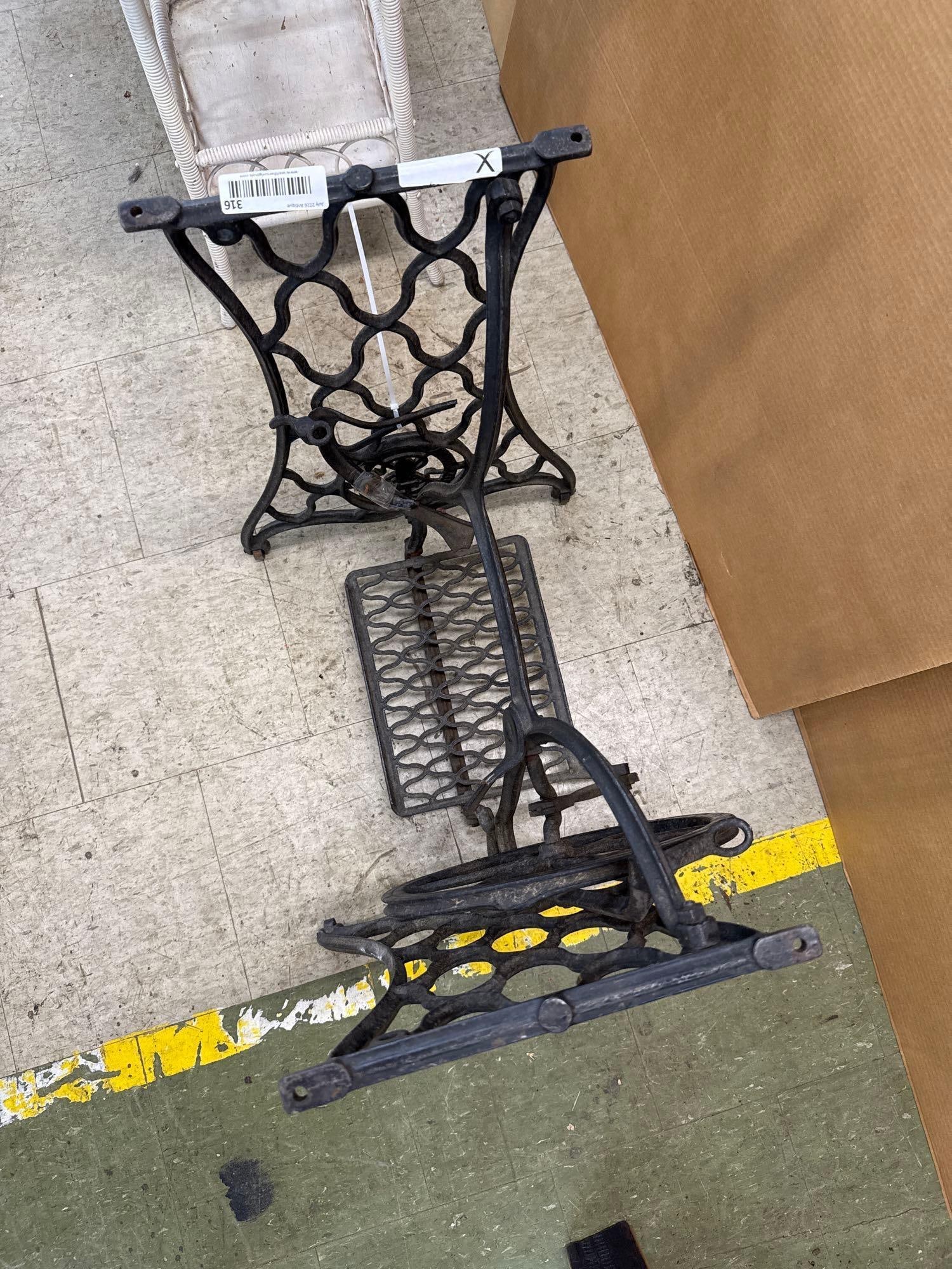 wrought iron, sewing machine table base - 3